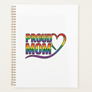 Agenda Orgulhosa Mãe Coração Arco-Íris Design de Gravação
