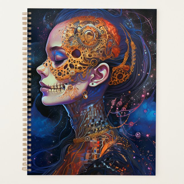 Agenda Ornamentado Skull Woman Surreal Art (Frente)