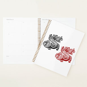 Agenda Ornamentado Vintage - Letra S Monograma