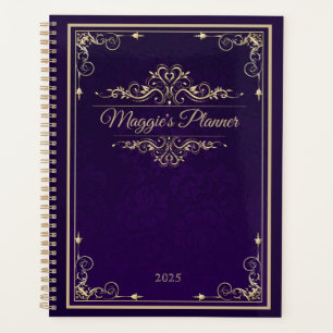 Agenda Ornamento Dourado do Cobrir de Livro Clássico Dam