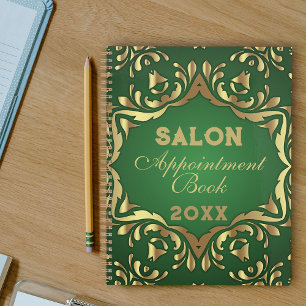 Agenda Ornamentos Dourados Shiny Faux no Emerald Green Ya