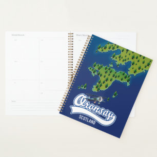 Agenda Oronsay mapa da ilha da Escócia 