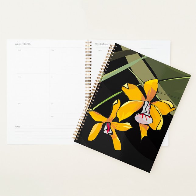 Agenda Orquídea Amarela Flor Tropical Botânica (Criador carregado)