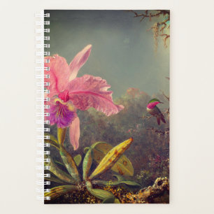 Agenda Orquídea de Cattleya e três beija-flores