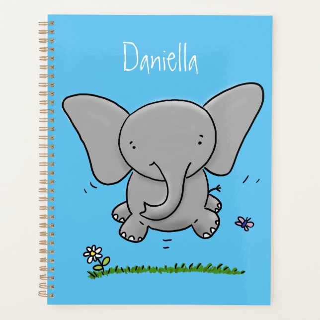 Agenda Ótima ilustração de desenho animado de elefante be (Frente)