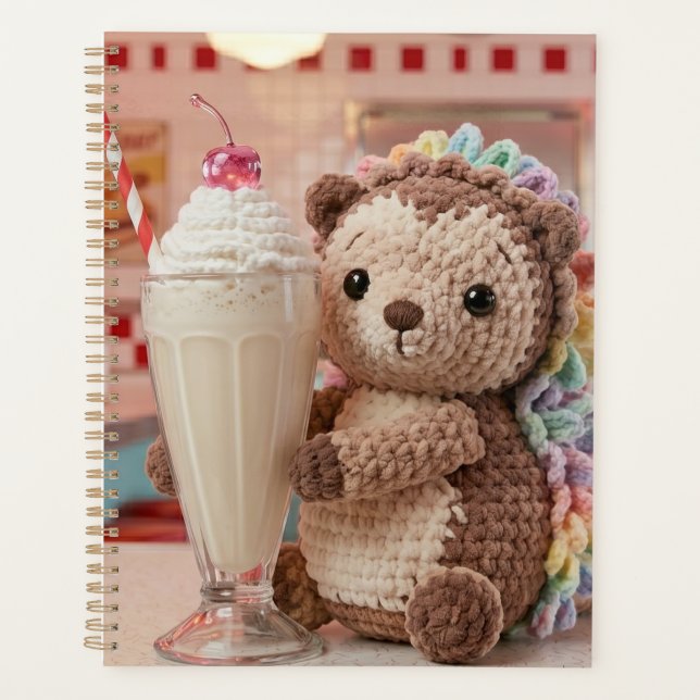 Agenda ouriço croché e milkshake no Diner Retro (Frente)