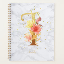 Agenda Ouro de Aquarela Moderna - Letra I