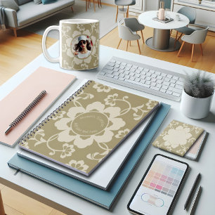 Agenda Ouro Elegante Vintage Ornamental Floral