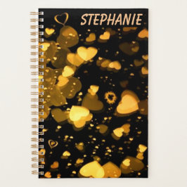 Agenda "Ouro Heavenly Hearts and Love" Personalizado