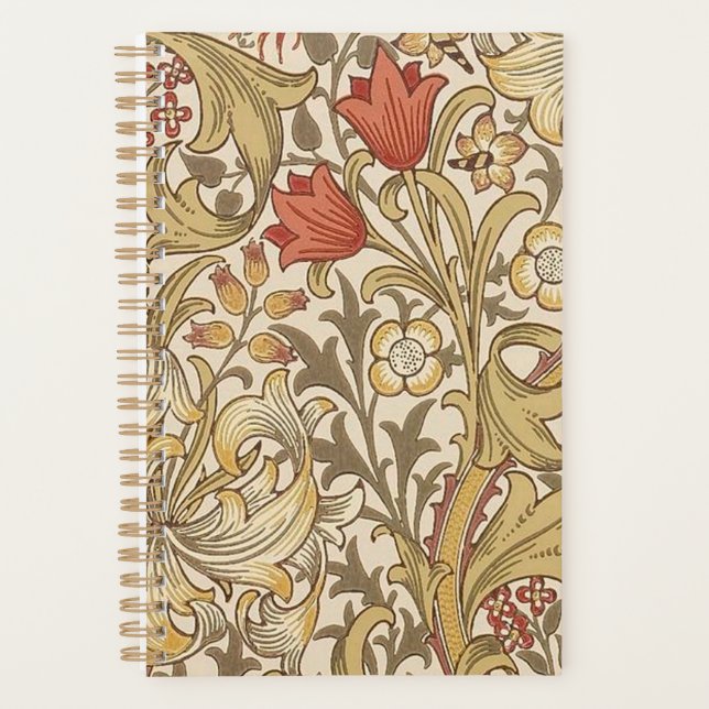 Agenda Ouro Lily Pattern Versão 2 De William Morris (Frente)