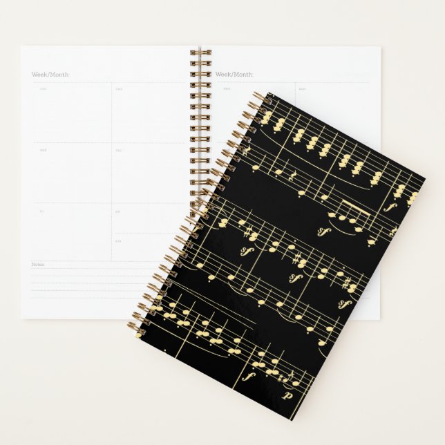 Agenda Ouro musical em preto (Exibição)