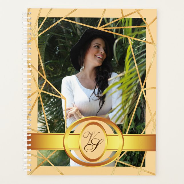 Agenda Ouro Rapariga Moda Moderna Vintage Elegante #2 (Frente)