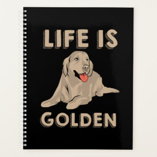 Agenda Ouro Retriever Dog - A Vida É Ouro