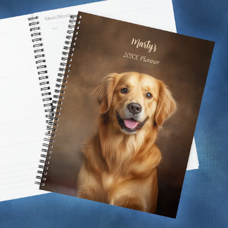 Agenda Ouro Retriever Dog Personalizado Anualmente