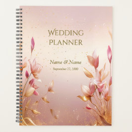 Agenda Ouro Rosa Deixa Planner Floral de Casamento