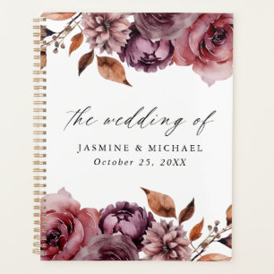 Agenda Outono Rústico Casamento Floral Marsala