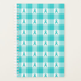 Agenda Ovarian Cancer Awareness Plaid Planner, Teal