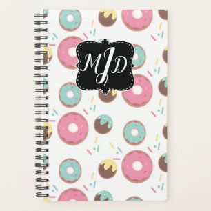 Agenda Padaria Monograma de Rosquinha Donut com Confeitos
