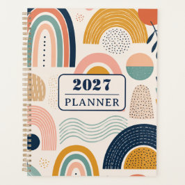 Agenda Padrão Abstrato Arco Prisma Pastel Texto Personali