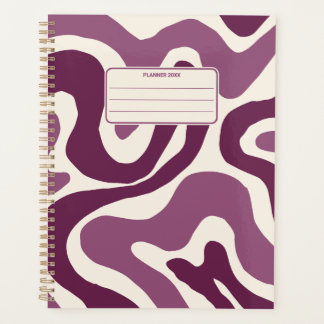 Agenda Padrão Abstrato de Cor Vintage Groovy Anual