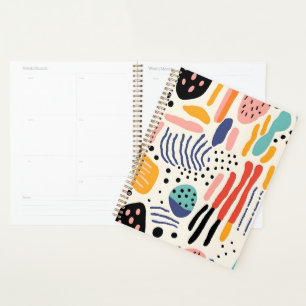 Agenda Padrão Abstrato de Formas Orgânicas Memphis