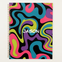 Padrão Abstrato de Neon Personalizado — Design Ret