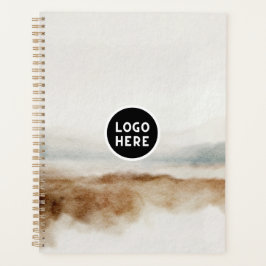 Agenda Padrão Abstrato Minimalista de Aquarela Natural