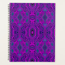 Padrão Abstrato Trippy Retro Magenta e Preto