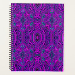 Agenda Padrão Abstrato Trippy Retro Magenta e Preto