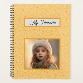 Agenda Padrão Amarelo Fofo Personalizado com Foto e Nome