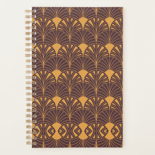 Agenda padrão Art Deco com motivos em forma de leque