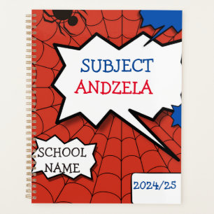 Agenda PADRÃO AZUL E VERMELHO PARA CRIANÇAS, escola