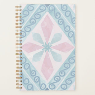 Agenda padrão azul em forma de diamante