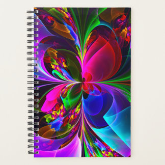 Agenda Padrão Azul Vermelho Abstrato Floral Moderno #12