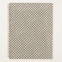 Agenda Padrão bonito de Xadrez rosa verde Pastel rosa