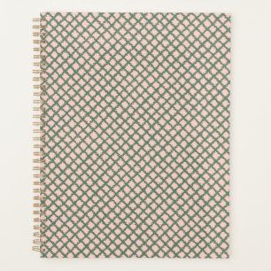 Agenda Padrão bonito de Xadrez rosa verde Pastel rosa