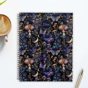 Agenda Padrão Botânico Celestial Místico de Borboleta