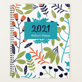 Agenda Padrão Botânico Moderno Floral Personalizado