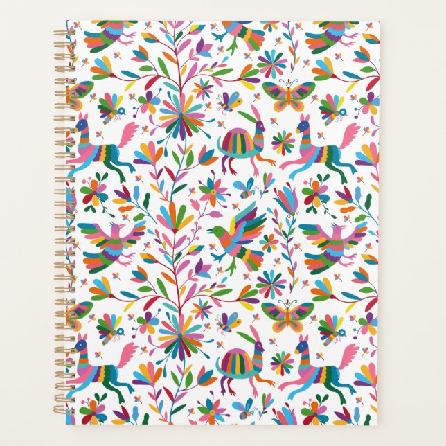 Agenda Padrão Brilhante do estilo Otomi mexicano (Frente)