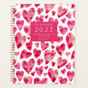 Agenda Padrão Cardíaco de Amor Colorido Personalizado