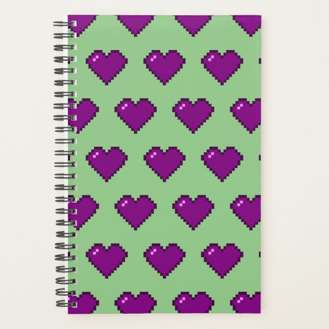 Agenda Padrão Cardíaco de Pixel Roxo (Frente)