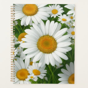 Agenda Padrão clássico de margarida branco floral verde