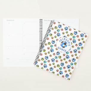 Agenda Padrão Colorido de Bolas de Futebol Adicionar sua
