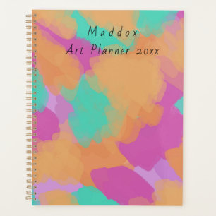 Agenda Padrão Colorido Moderno de Artista + Nome Personal
