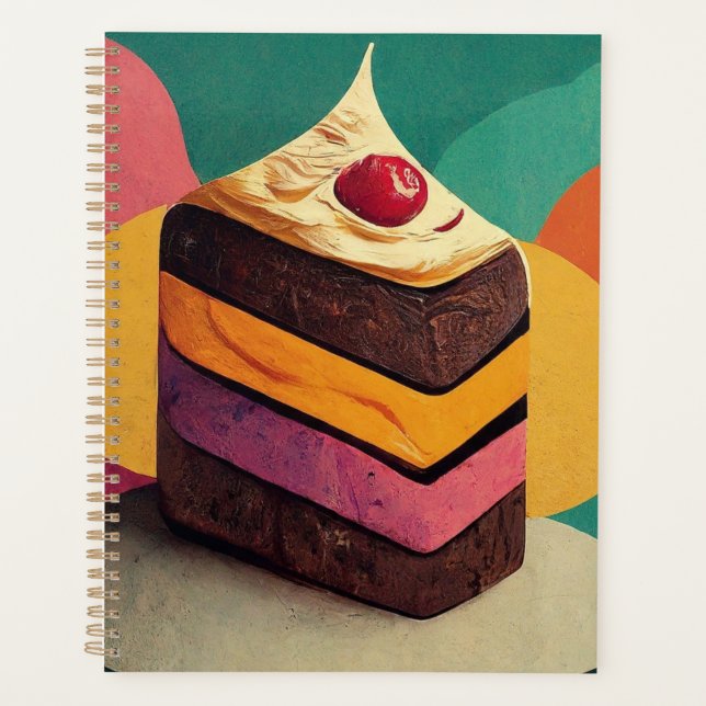 Agenda Padrão Colorido Projetado para Bolo (Frente)