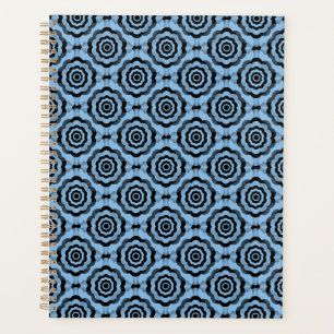 Agenda Padrão contínuo de flor preto azul