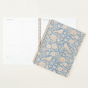 Agenda Padrão contínuo de pássaros e flores em estilo chi