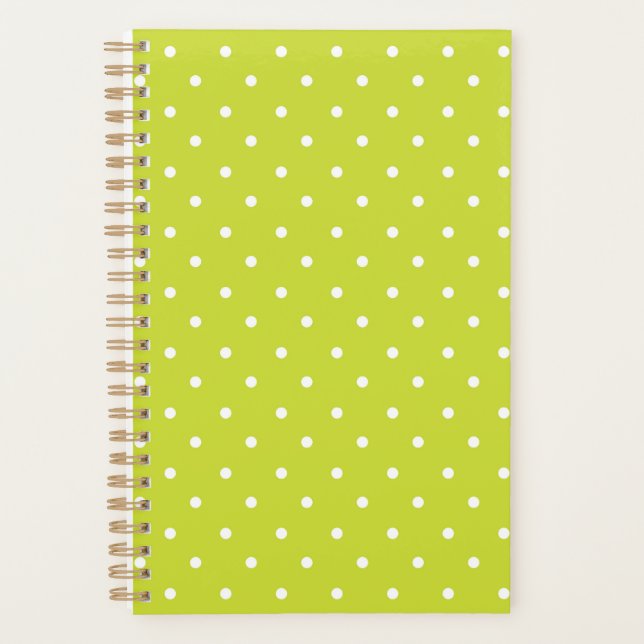 Agenda Padrão contínuo  padrão de bolinhas verde-limão br (Frente)