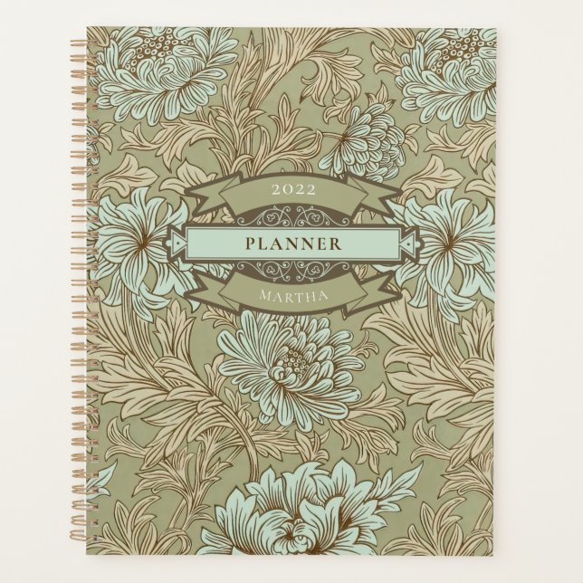 Agenda Padrão Crisântemo de William Morris (Frente)