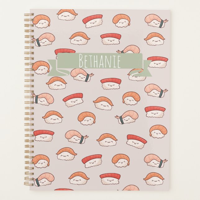 Agenda Padrão Cute Nigiri Sushi Sem Costura (Frente)